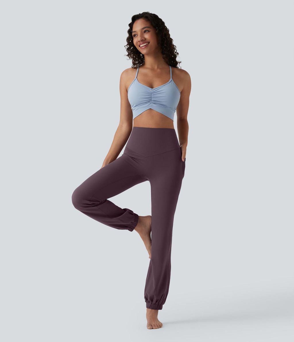 Jogging ballon danse SoftlyZero™ taille haute gainant avec poches