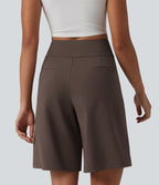 DayStretch Short tailleur bermuda plissé taille haute 25,5 cm avec poches