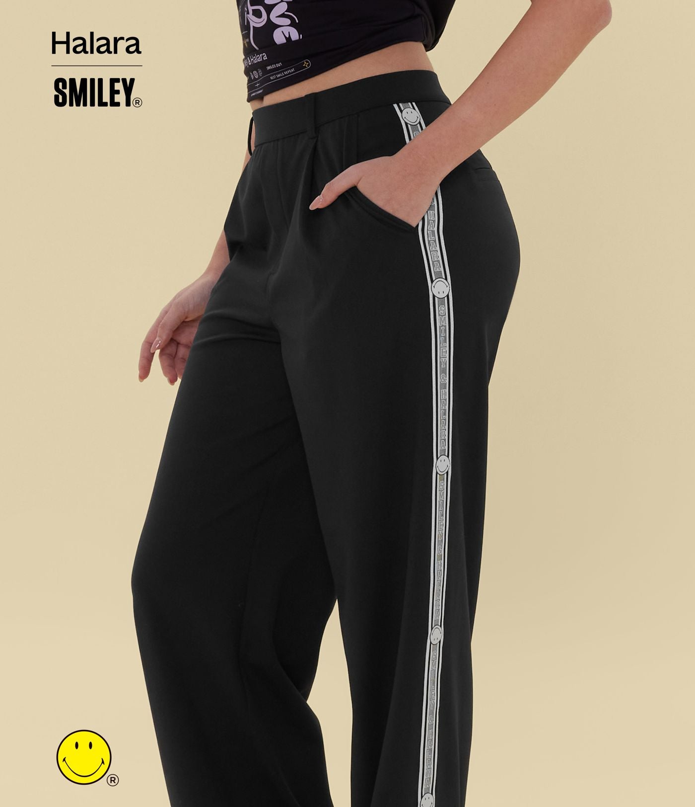 Pantalon tailleur droit Halara X Smiley® Halara Flex™ DayStretch taille haute avec poches