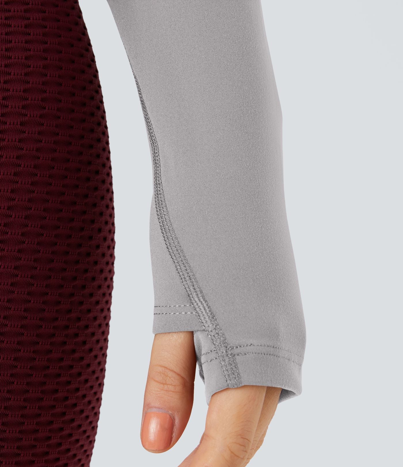 Softlyzero™ Plush Top Sport de Golf Court à Manches Longues avec Trou pour Pouce et Demi-Zip