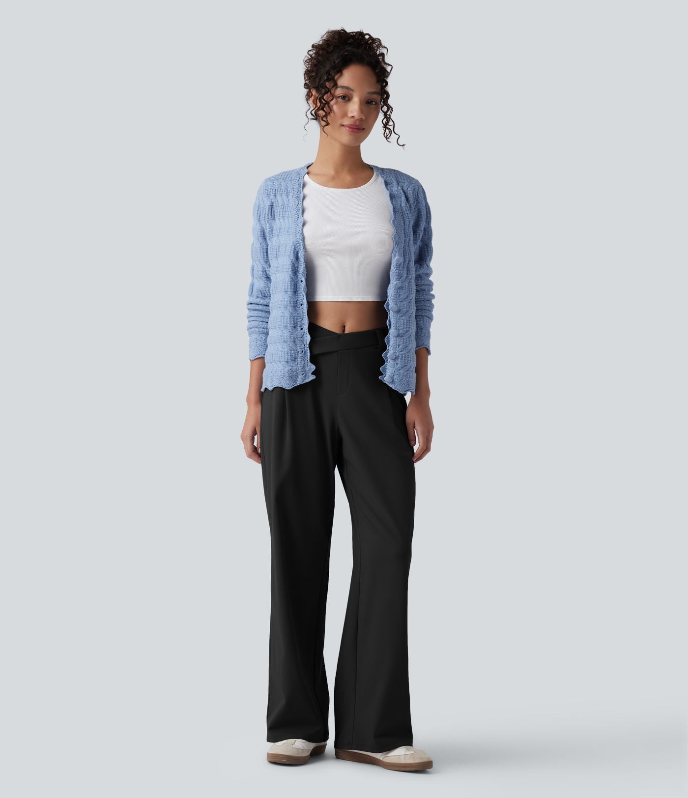 Pantalon tailleur ample asymétrique taille mi-haute Halara Flex™ DayStretch avec poches