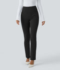 Pantalon ajusté taille haute avec poches décoratives