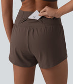 Short de yoga 2-en-1 SoftlyZero™ Airy croisé taille haute 7,5 cm effet frais InstantCool avec poches