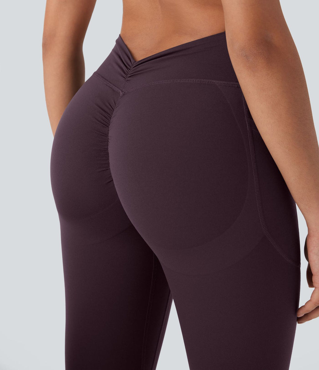 Legging de yoga gainant galbant taille haute avec fronces et poches Halara UltraSculpt™