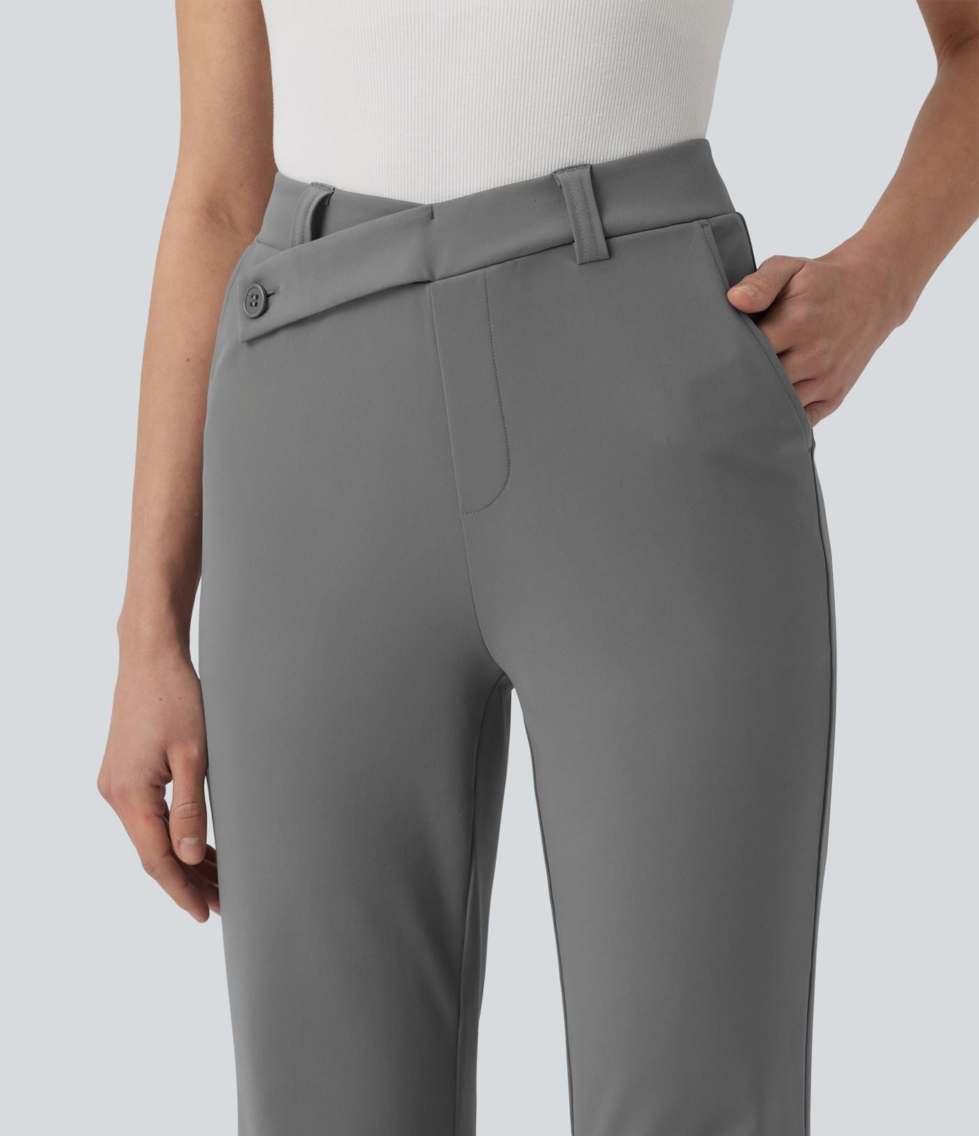 Pantalon tailleur Halara Flex™ évasé asymétrique taille haute avec poches