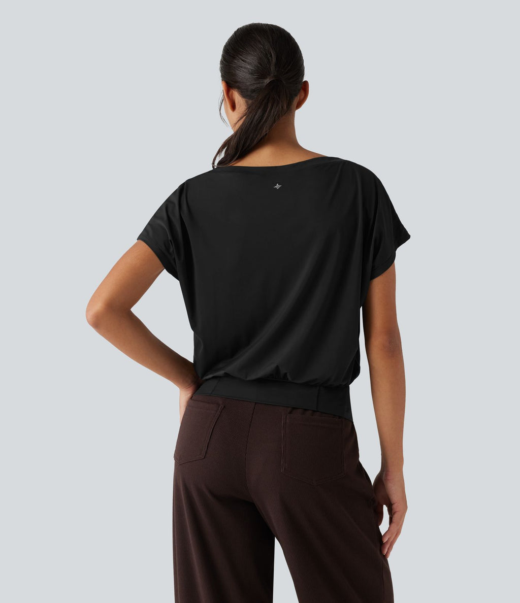 Haut de yoga effet frais InstantCool à séchage rapide avec manches courtes et encolure arrondie