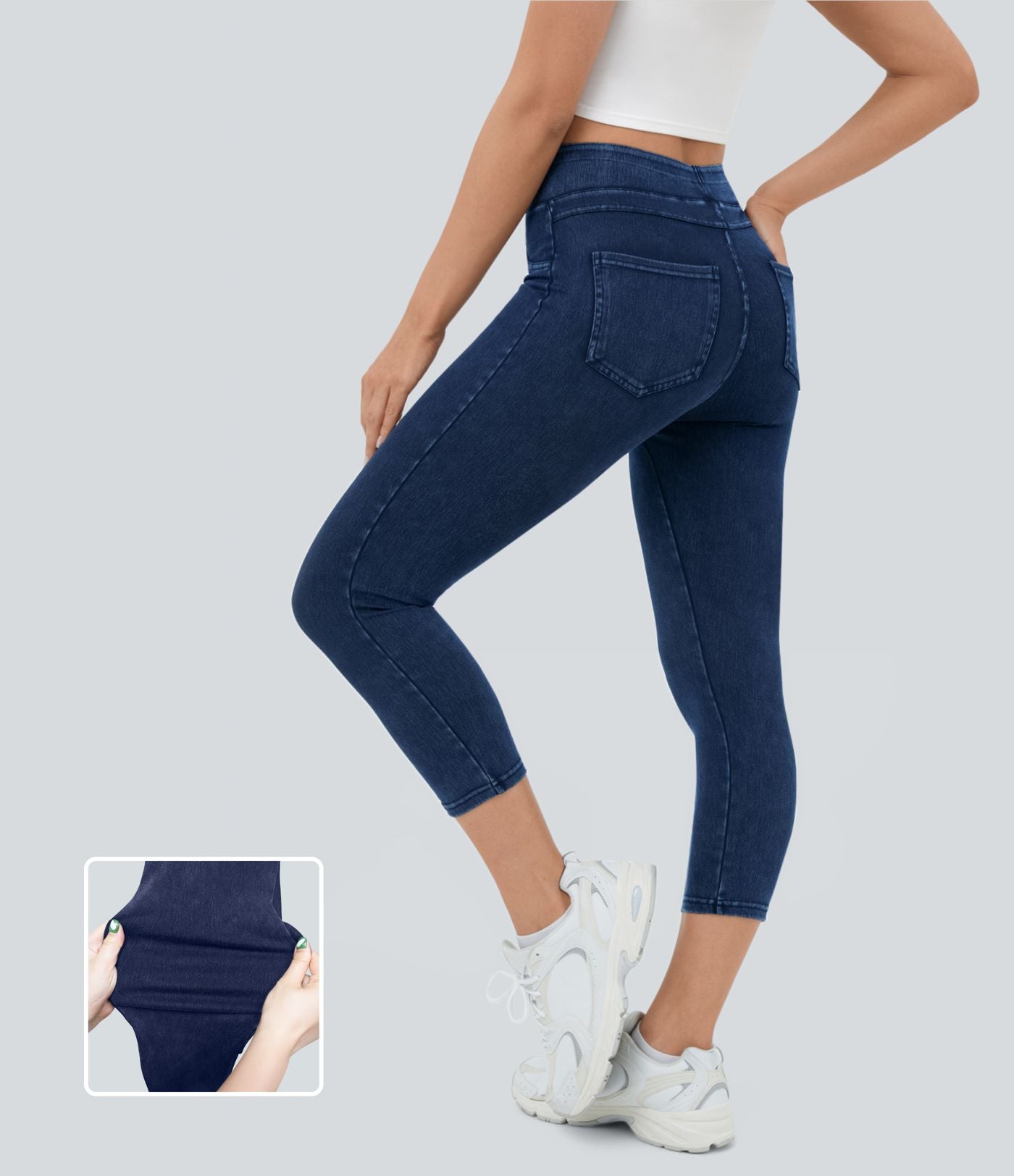 Halara Flex™ Jegging Capri Taille Haute Extensible Poche Latérale Arrière