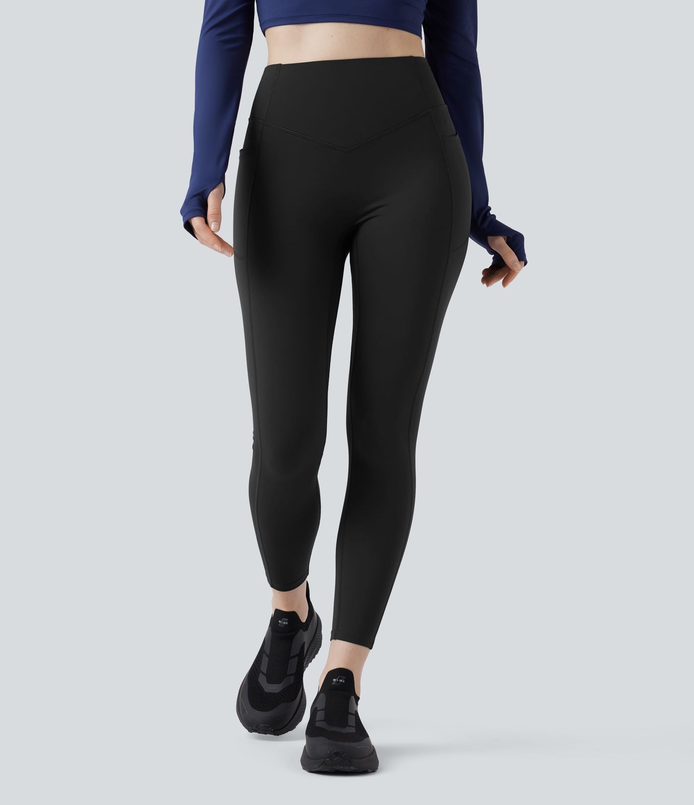 Legging de yoga thermique Halara UltraSculpt™ Heat taille haute froncé effet push-up gainant avec poches