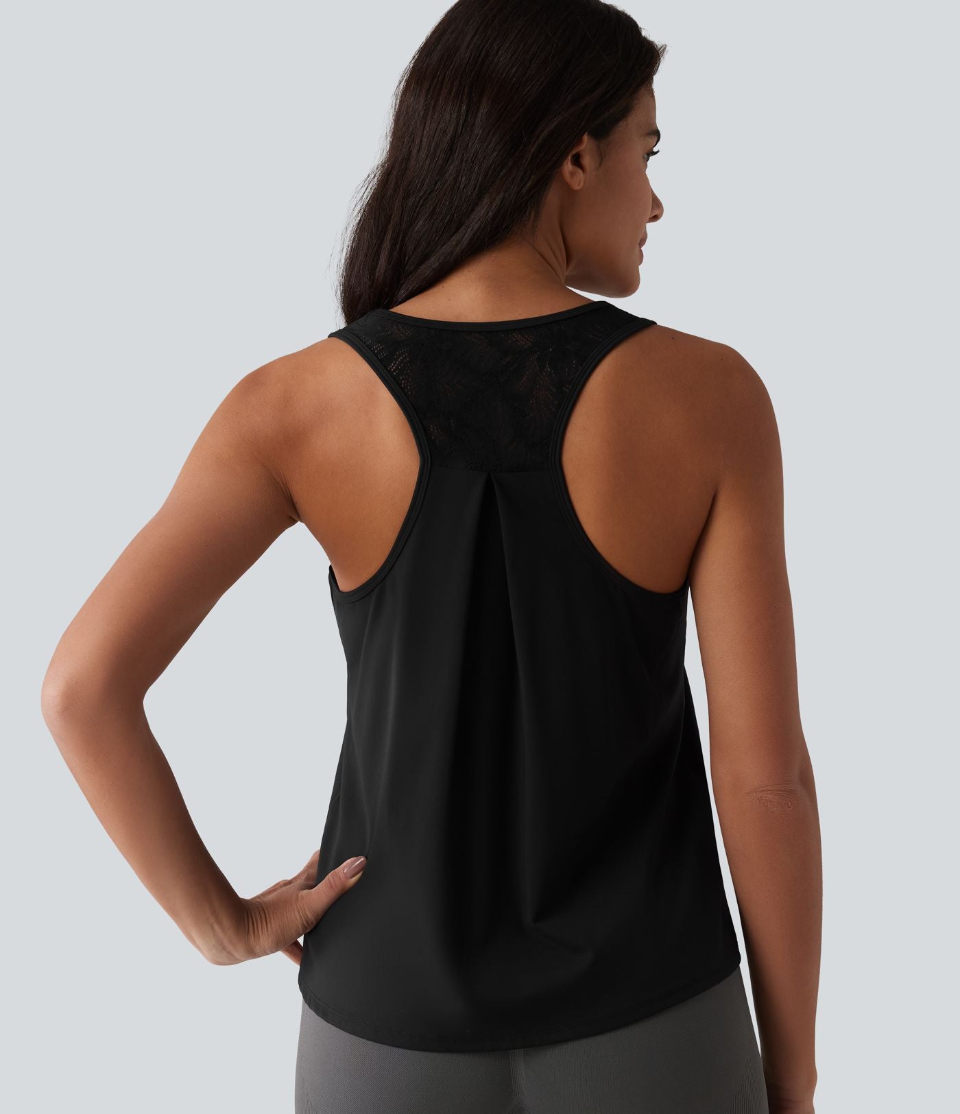 Débardeur de sport dos nageur SoftlyZero™ Airy avec dentelle contrastante effet frais InstantCool, protection solaire UPF50+
