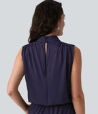Combinaison mariage et demoiselle d'honneur col montant sans manches coupe droite avec poches - Easy Peasy