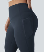 Pantalon de yoga à coupe bootcut gainant taille haute grande taille avec poches Halara UltraSculpt™
