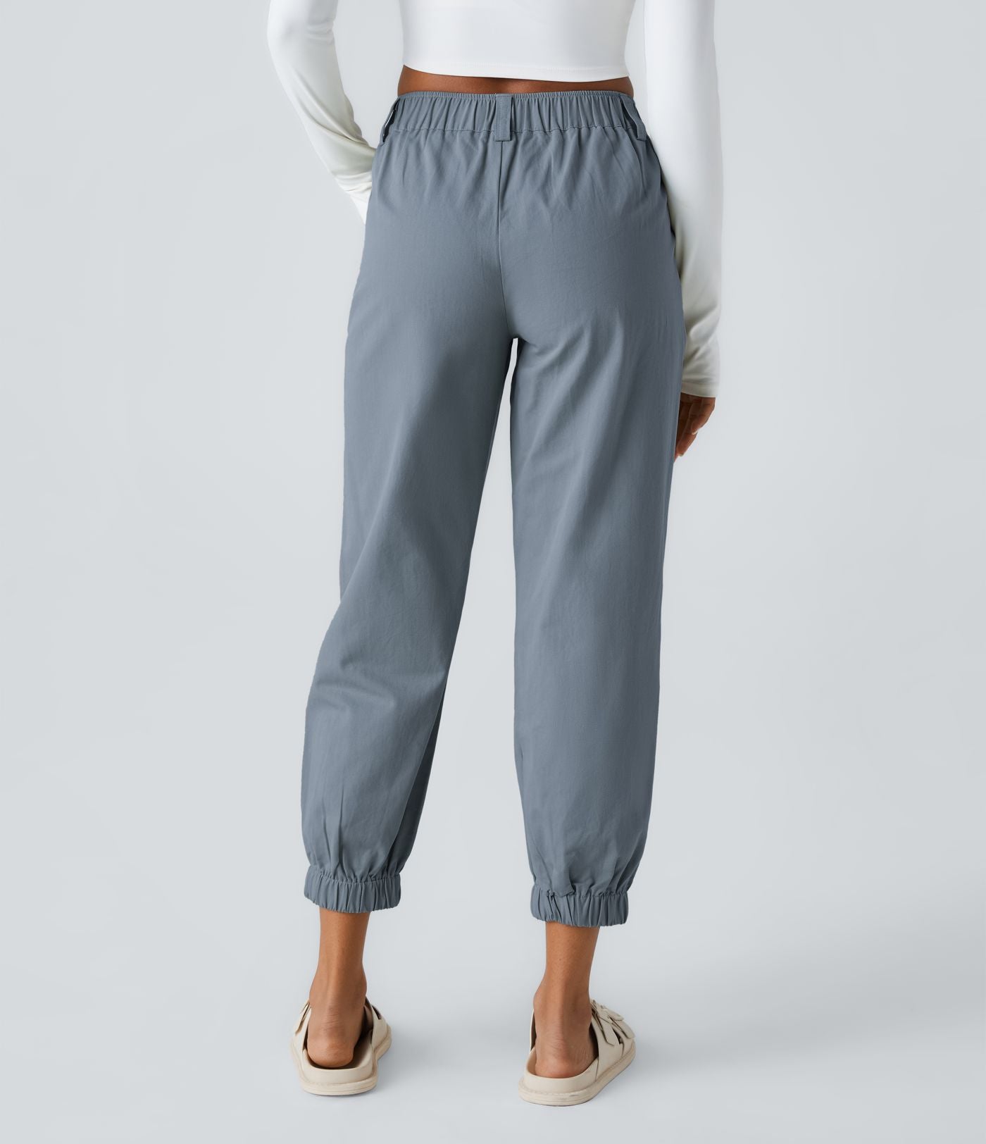 Joggings décontractés à taille mi-haute avec poches