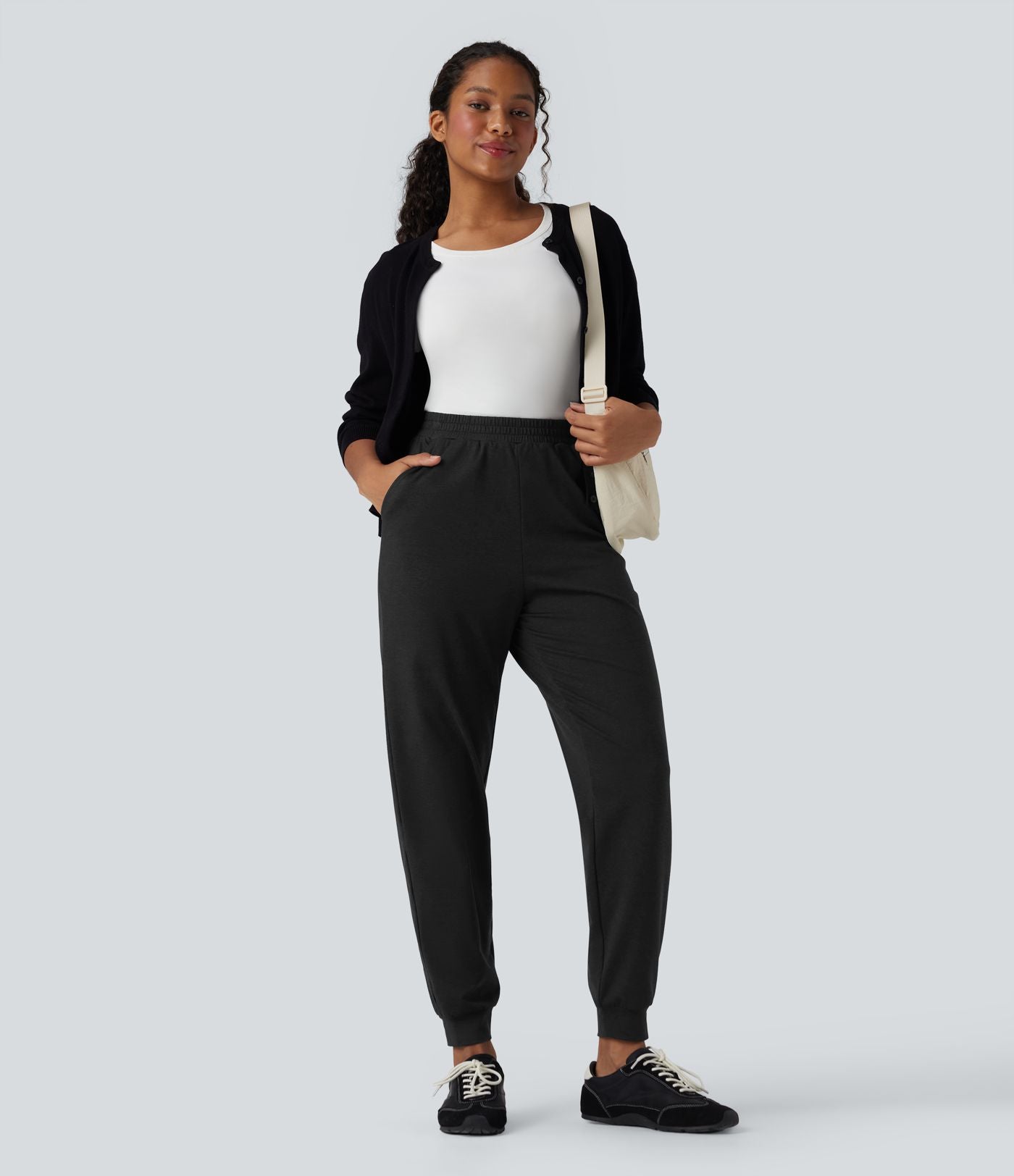 Jogging décontracté  thermique taille haute séchage rapide avec poches-UPF40+