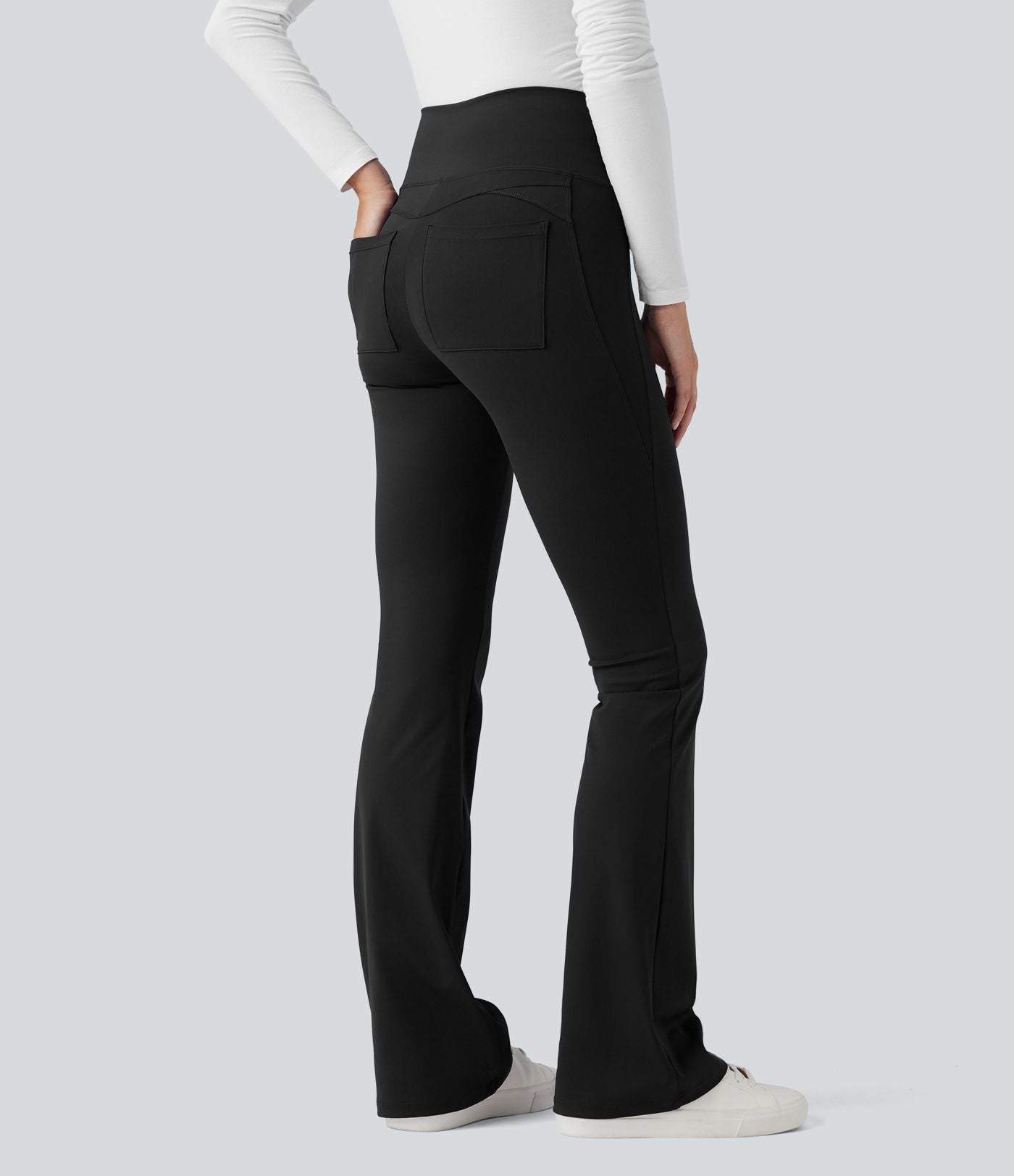 Patitoff™ 2.0 Pantalon casual évasé taille haute gainant anti-poils d'animaux avec poches
