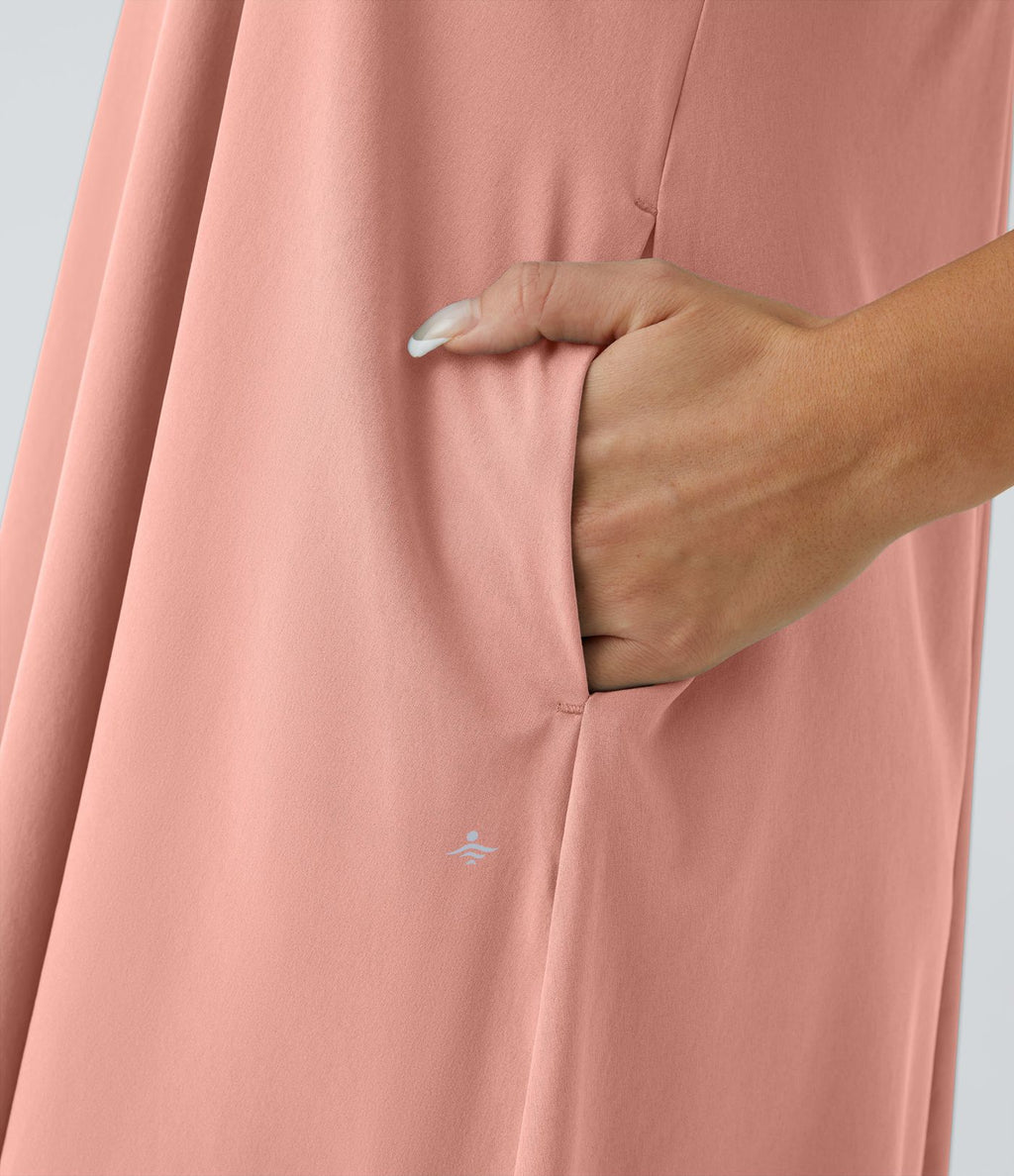 Robe décontractée mi-longue Breezeful™ dos nageur poche latérale fluide asymétrique séchage rapide A-C