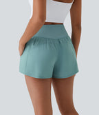 Breezeful™ Shorts 10cm Yoga Séchage Rapide 2 en 1 Taille Haute Poches Latérales Croisées