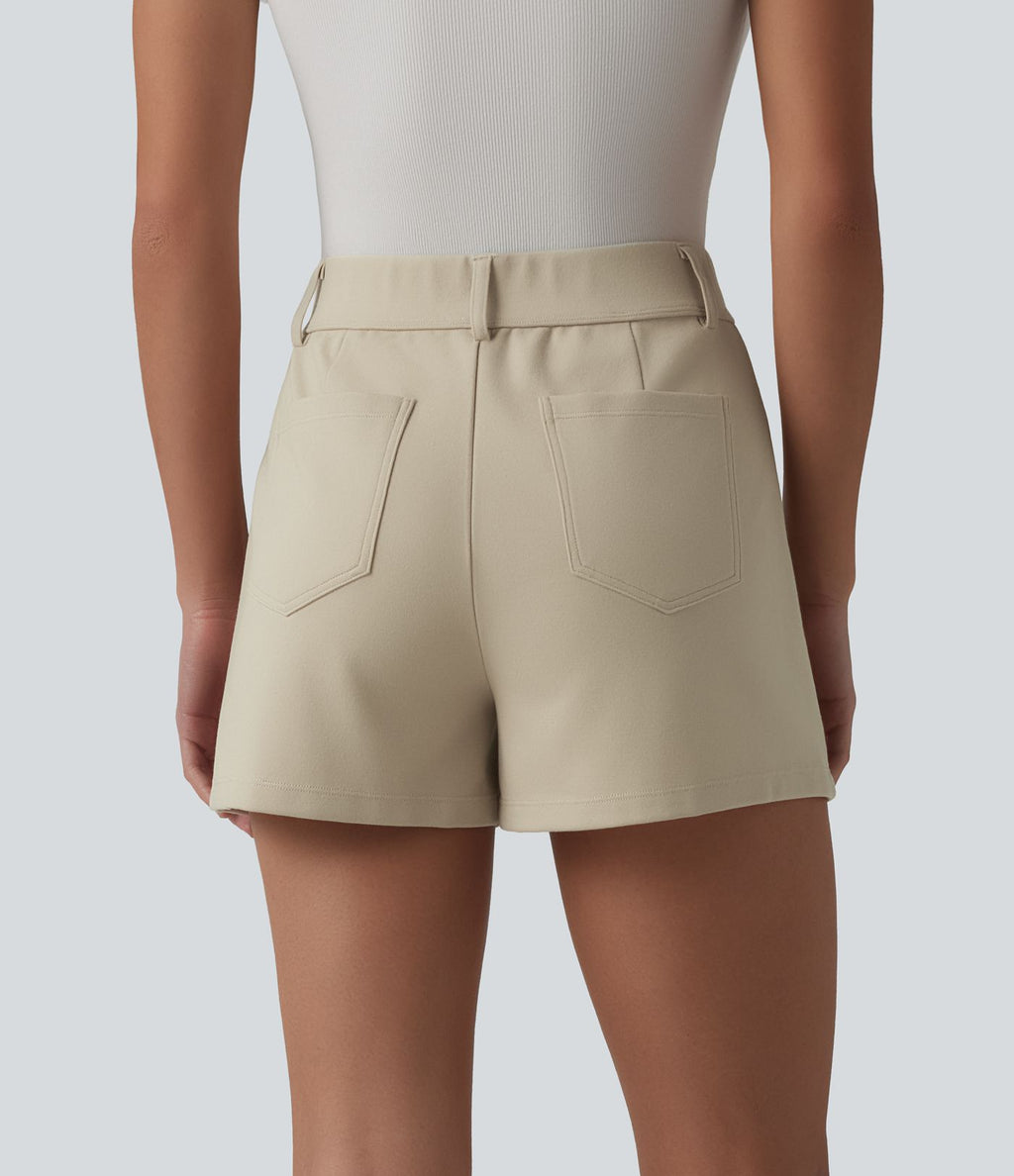 Short tailleur taille haute avec poches