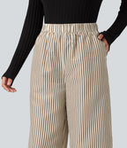 Pantalon d'intérieur ample taille haute à rayures avec poches