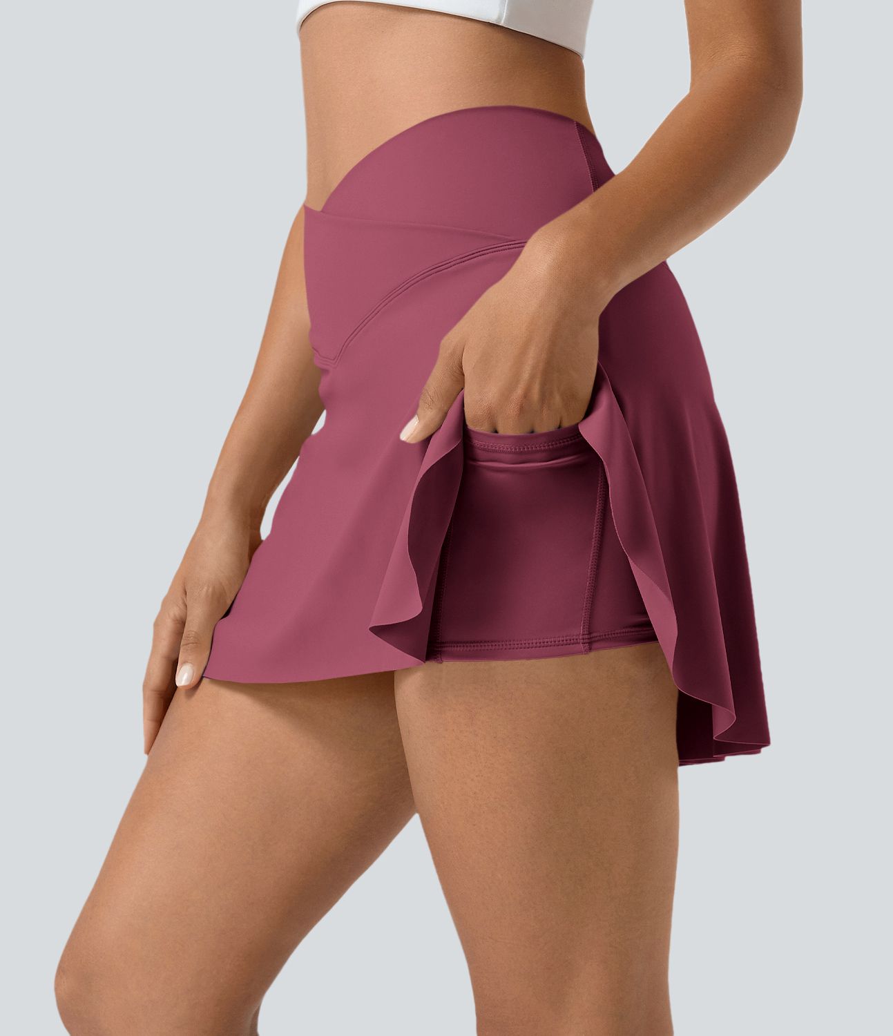 Jupe de tennis mini 2-en-1 quotidienne SoftlyZero™ Airy avec croisement, poche latérale et effet frais InstantCool, Lucid, protection solaire UPF50+