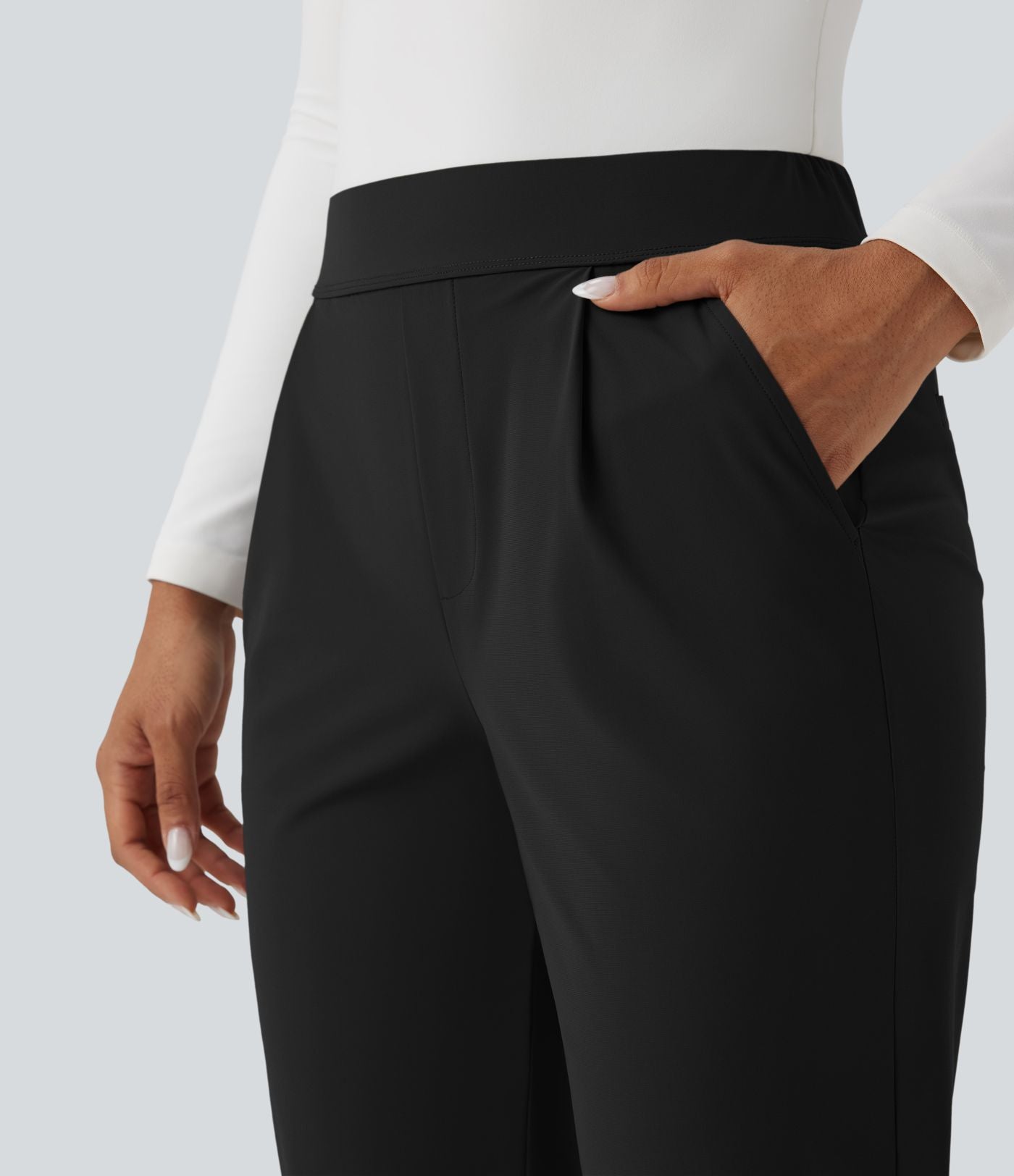 Pantalon de voyage fuselé taille haute séchage rapide avec poches