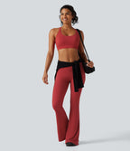 Halara UltraSculpt™ Legging évasé de yoga taille haute en V avec dentelle contrastée et poches