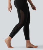Legging de yoga 7/8 Halara UltraSculpt™ taille haute ventre plat avec empiècements en mesh contrastant et poche