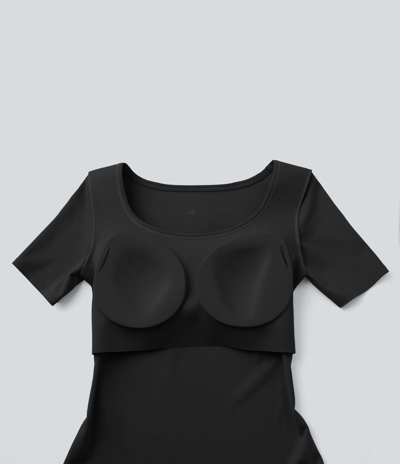 T-shirt casual col rond échancré à manches courtes avec brassière intégrée — Bonnets B-E