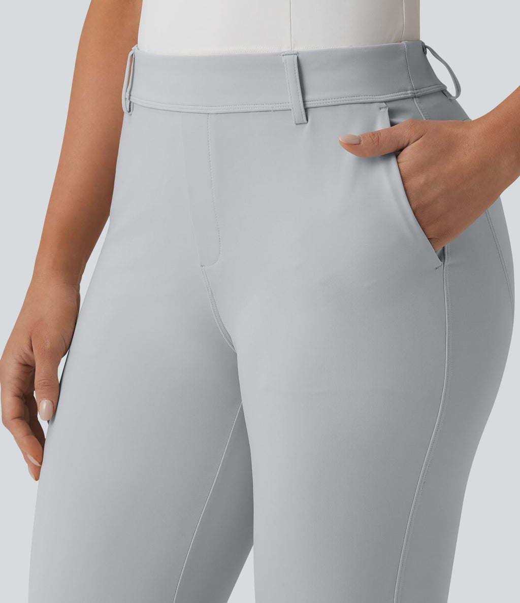 Pantalon de golf slim taille mi-haute séchage rapide avec poche pour tee, UPF 40+