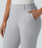 Pantalon de golf slim taille mi-haute séchage rapide avec poche pour tee, UPF 40+