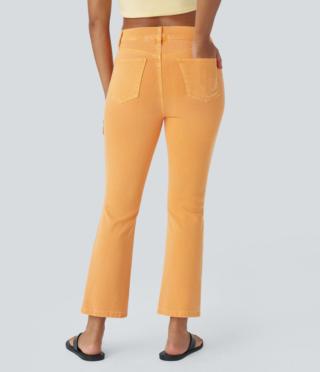 Jean bootcut 7/8 décontracté coloré à poches taille haute Halara Flex™