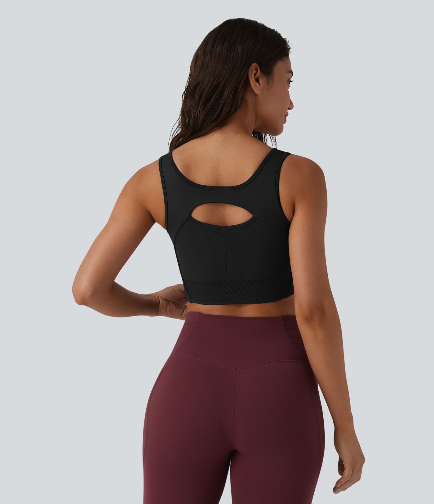 OneForm Brassière de sport de yoga sans coutures maintien léger avec découpes et soutien-gorge intégré réversible
