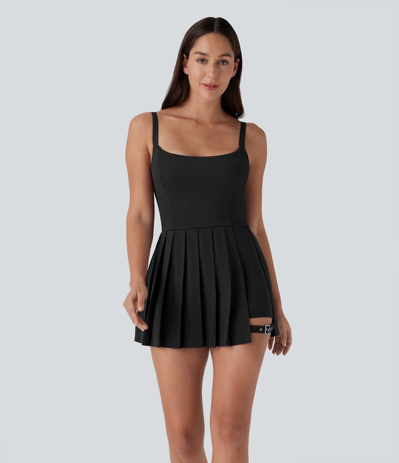 Breezeful™ Robe bain de soleil plissée à boucle ajustable 2-en-1 avec poche latérale séchage rapide micro-courte décontractée