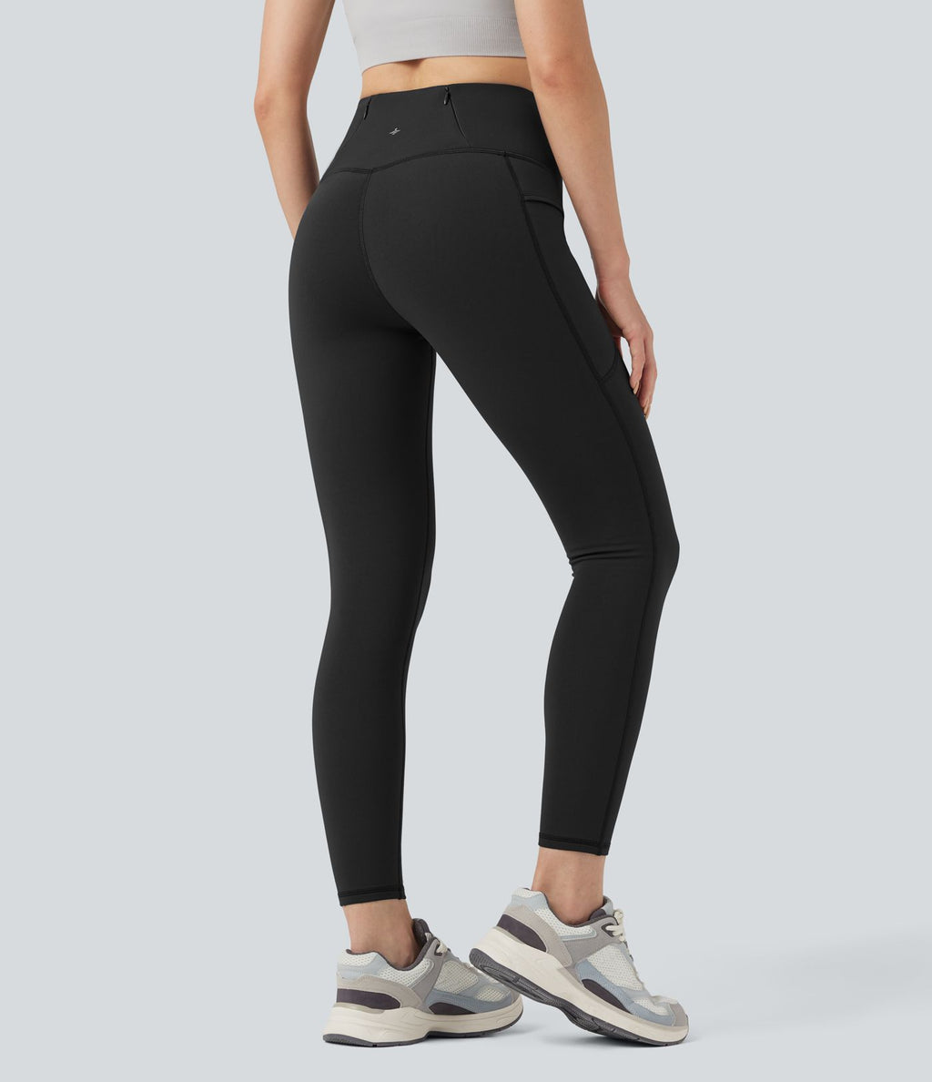 Legging 7/8 en molleton taille haute de randonnée avec poches
