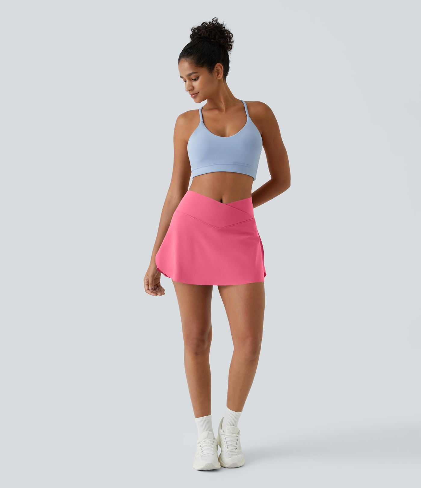 Jupe de tennis mini 2-en-1 quotidienne SoftlyZero™ Airy avec croisement, poche latérale et effet frais InstantCool, Lucid, protection solaire UPF50+