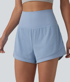 Short de yoga 2-en-1 gainant taille haute à œillets avec poche — 6,5 cm