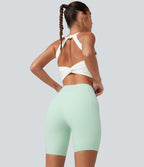 Short biker d’entraînement taille haute gainant Halara UltraSculpt™ avec poches, 18 cm