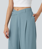 Breezeful™ Pantalon tailleur séchage rapide taille mi-haute coupe tonneau asymétrique avec poches