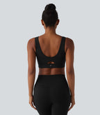 Brassière de sport SoftlyZero™ Airy effet frais InstantCool col V maintien léger avec mesh contrasté et brassière intégrée