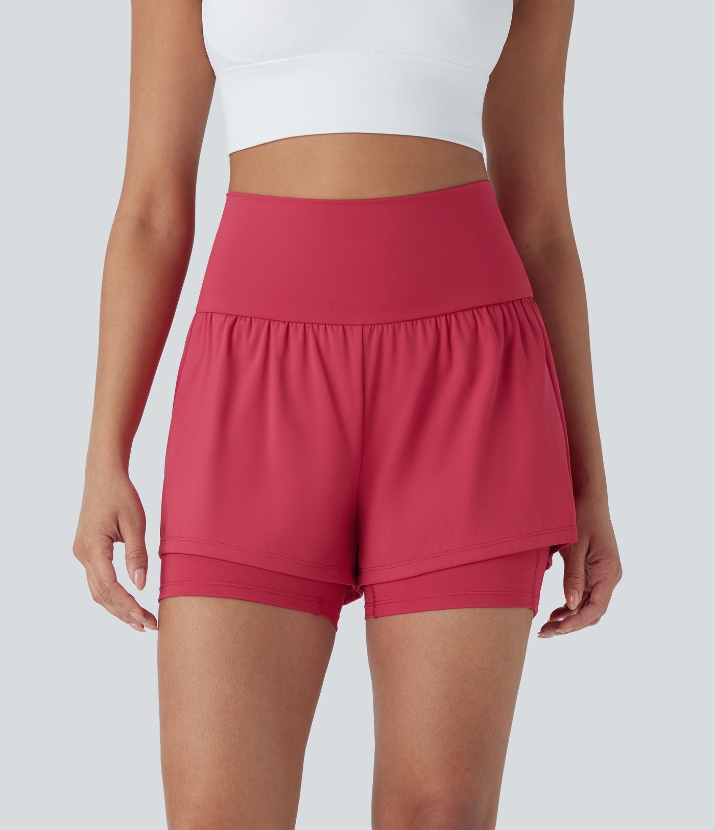Short de yoga 2-en-1 SoftlyZero™ Airy taille très haute effet frais InstantCool 12,5 cm avec poches