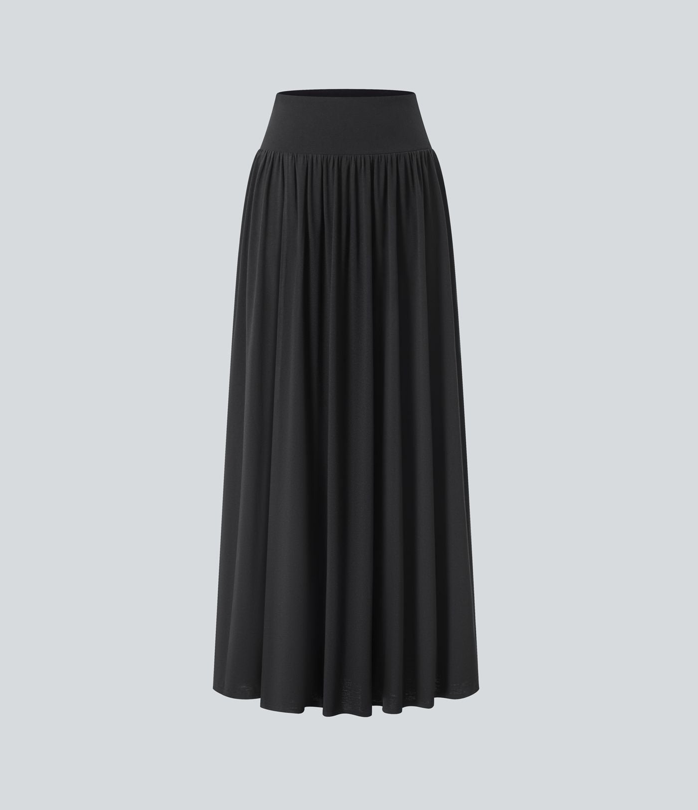 Jupe décontractée maxi fluide 2-en-1 taille haute avec fente