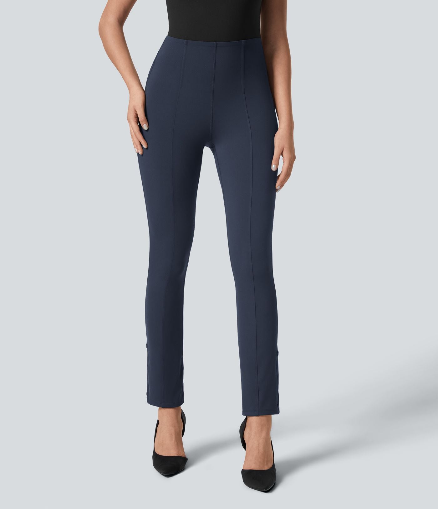 Pantalon de travail 7/8 gainant taille haute avec ourlet ajustable Halara Flex™