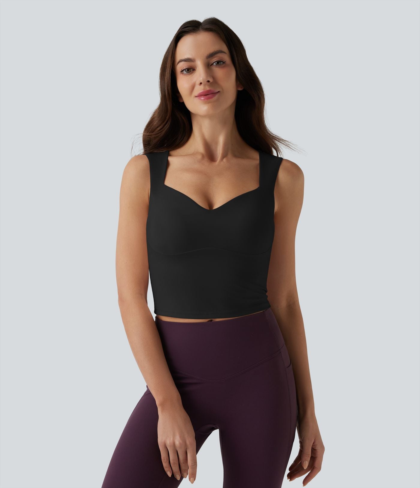 Débardeur de yoga court col Queen Anne SoftlyZero™ Plush