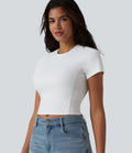 T-shirt casual col rond à manches raglan avec empiècements en mesh respirant