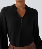 Chemise travail col V manches longues