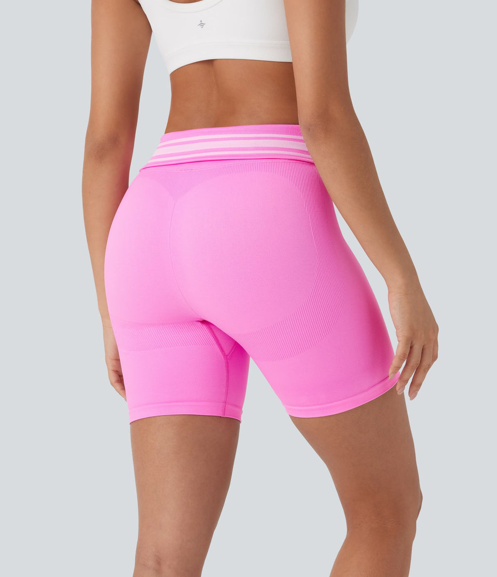 Short cycliste taille haute color block repliable sans couture OneForm Seamless Flow