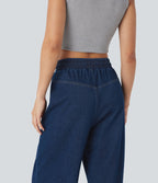 Jean Halara Flex™ taille haute large à cordon de serrage en maille extensible effet frais InstantCool avec poches