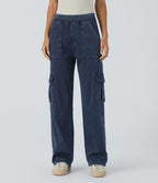 Halara Flex™ Taille Mi-Haute Multiples Poches Jambe Droite Jean Cargo Décontracté Extensible
