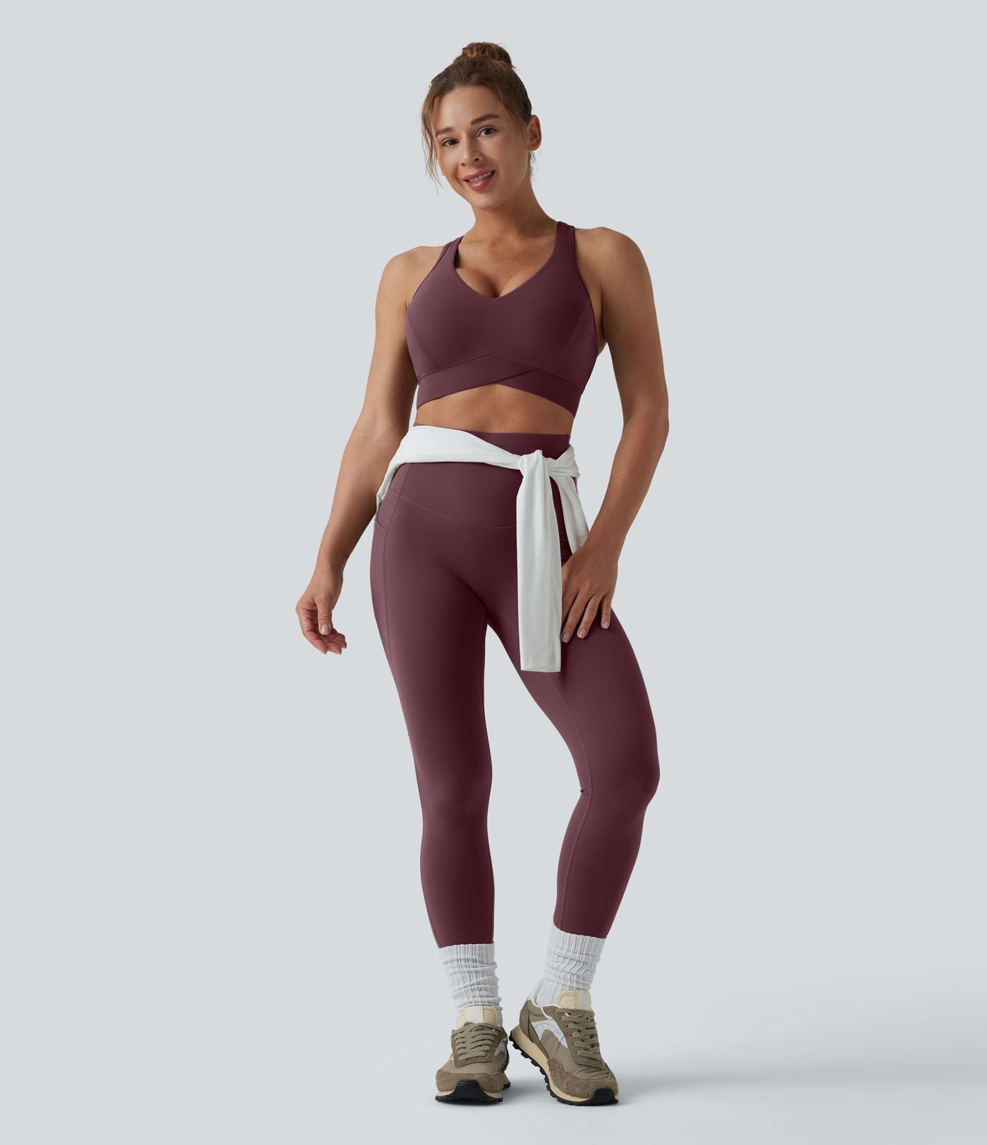 Brassière de sport running Halara UltraSculpt™ maintien léger col V dos nageur bonnets E-G