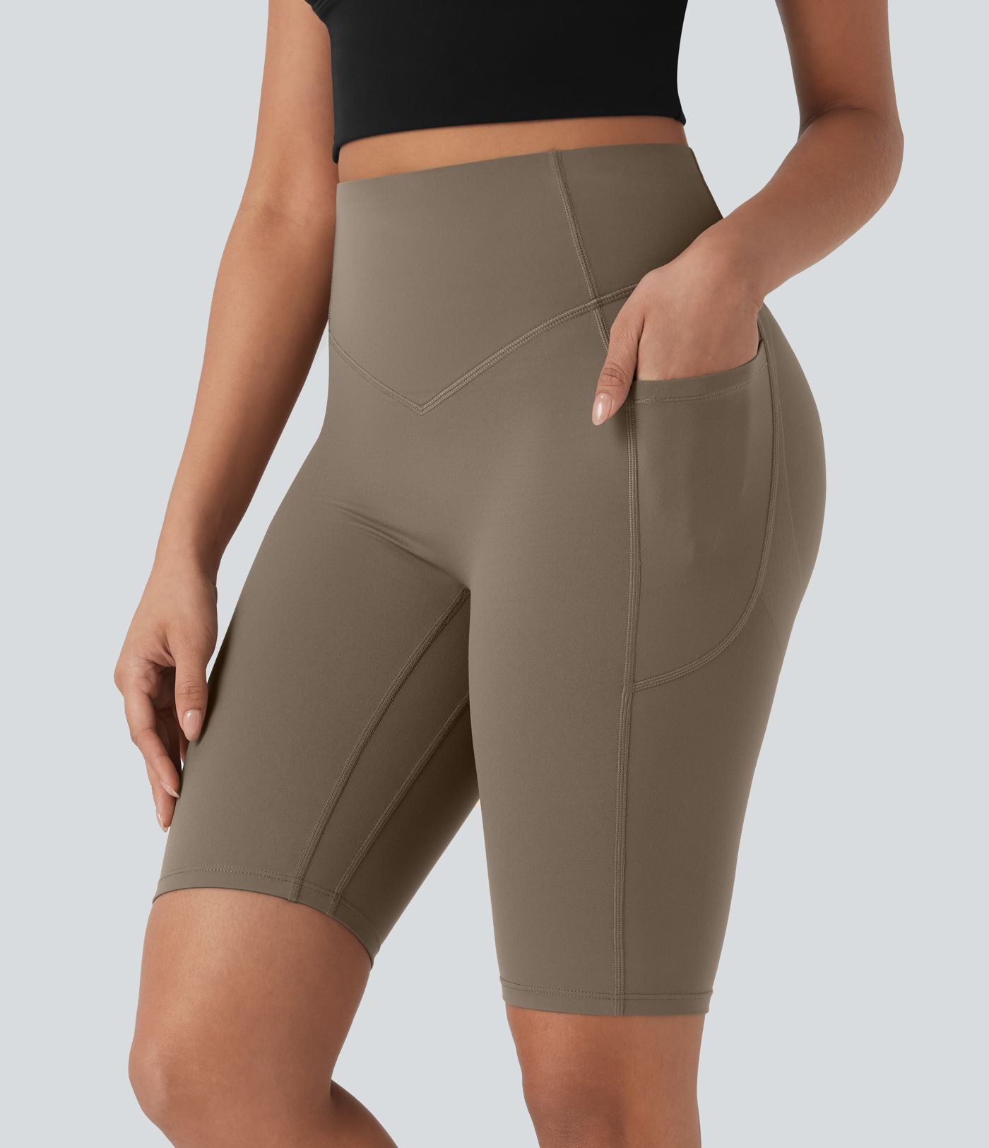 Short cycliste 12,5 cm d'entraînement gainant taille haute avec poches Halara UltraSculpt™