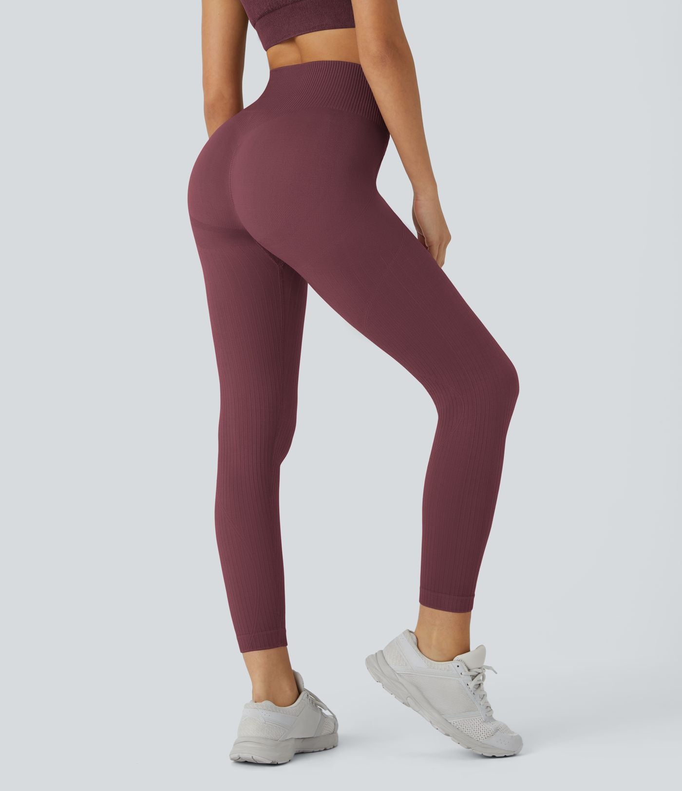 Legging d'entraînement gainant effet push-up taille haute côtelé doux sans couture OneForm Seamless Flow